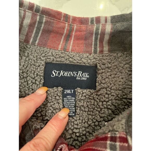 St John’s Bay Men’s Button Down Flannel Plaid Shacket Sz 2XL Outdoors Jacket Shi - Picture 7 of 10